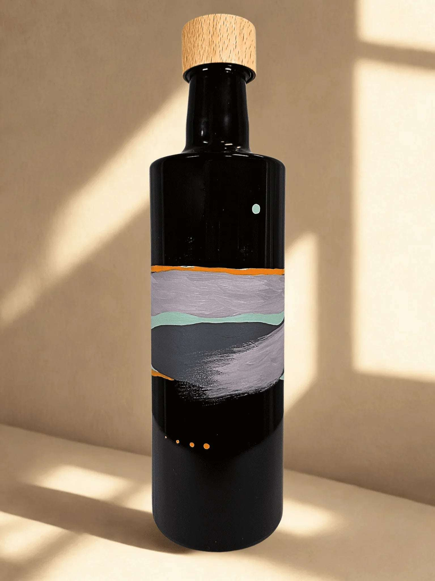 Nyári szél - kézzel festett olajtartó üveg a Mediterrán horizont kollekcióból