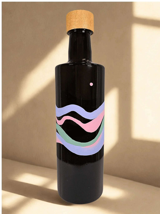 Pasztell ölelés - kézzel festett olajtartó üveg a Mediterrán horizont kollekcióból