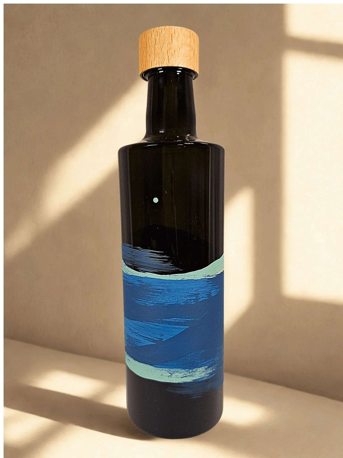 Szélcsend - kézzel festett olajtartó üveg a Mediterrán horizont kollekcióból