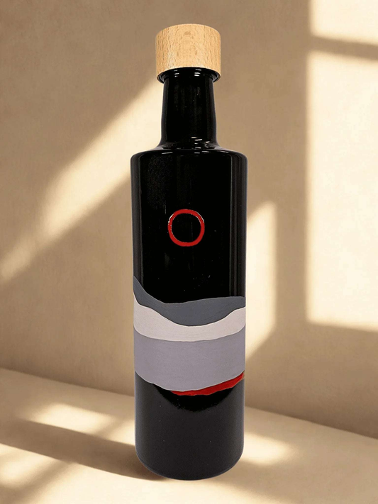 Vörösen izzó part - kézzel festett olajtartó üveg a Mediterrán horizont kollekcióból