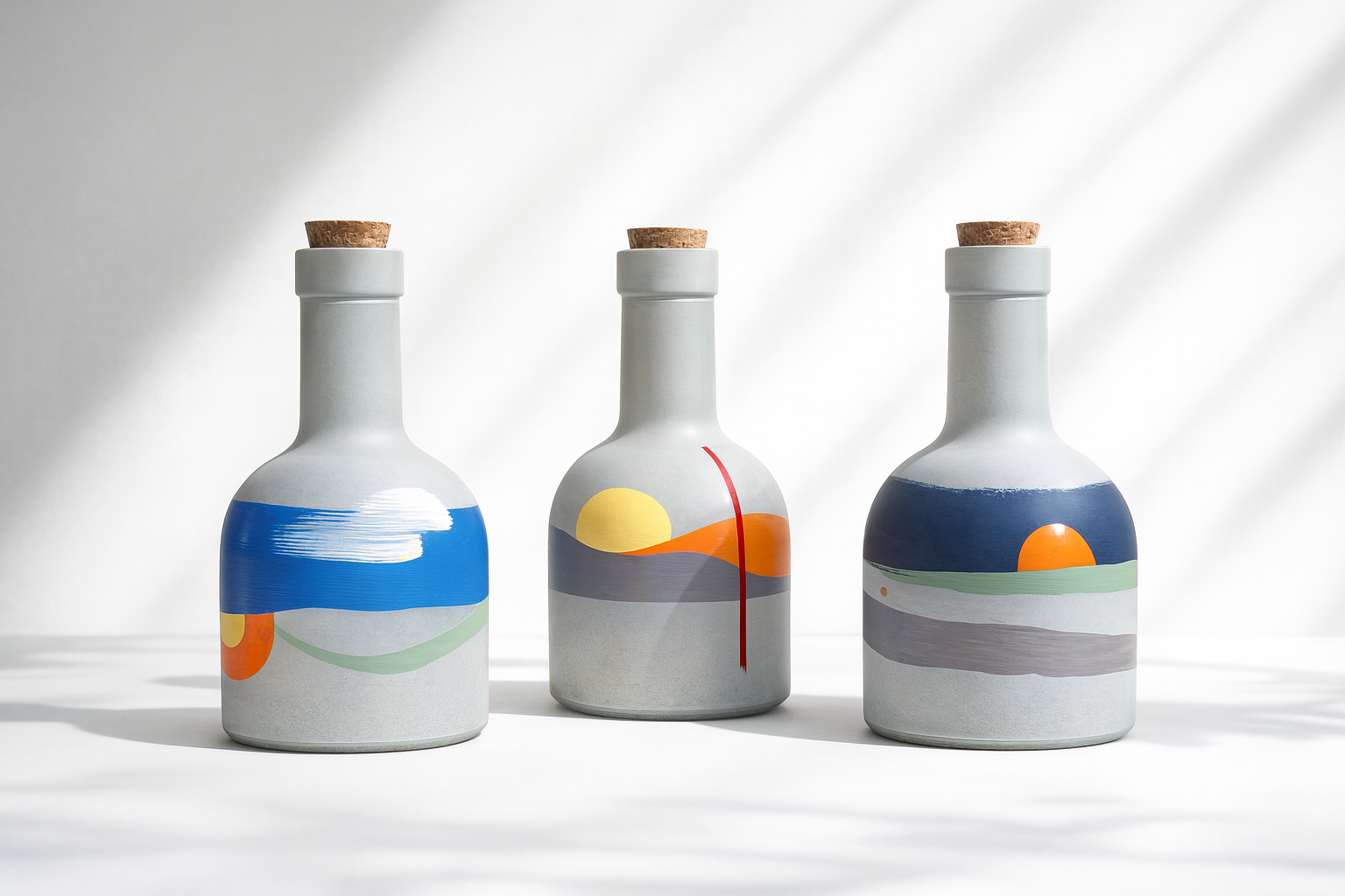 Három olajtartó üveg bemutatása a Mediterrán fények kollekcióból